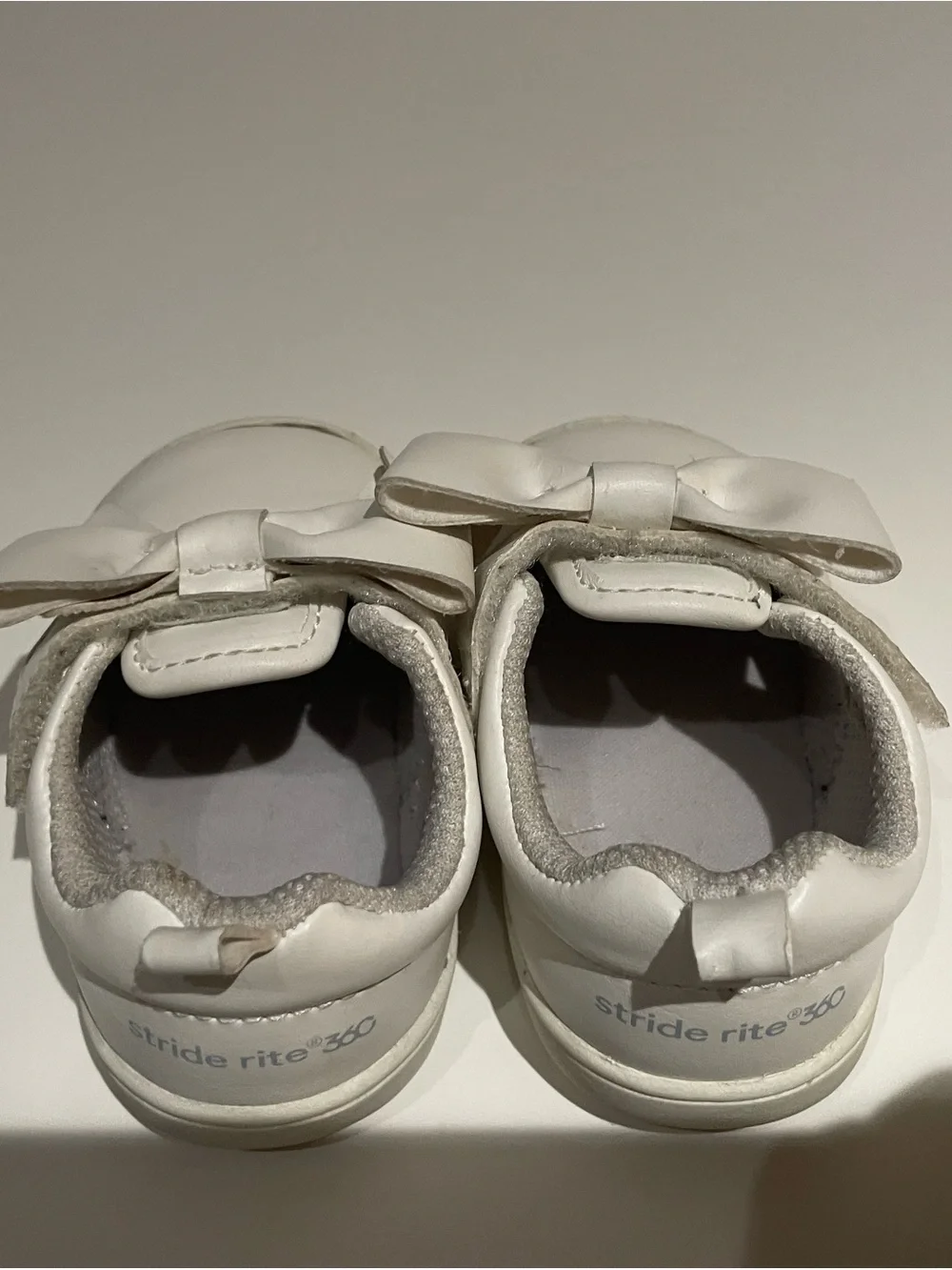 Stride Rite Baby/Toddler Mary Jane White Bow Slip-On Shoes